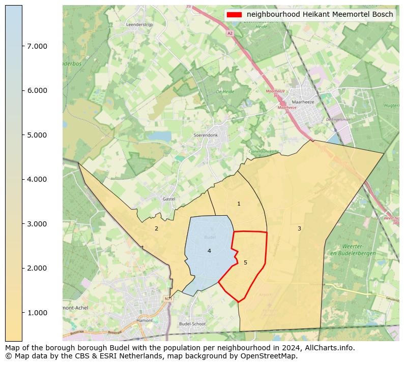 Image of the neighbourhood Heikant Meemortel Bosch at the map. This image is used as introduction to this page. This page shows a lot of information about the population in the neighbourhood Heikant Meemortel Bosch (such as the distribution by age groups of the residents, the composition of households, whether inhabitants are natives or Dutch with an immigration background, data about the houses (numbers, types, price development, use, type of property, ...) and more (car ownership, energy consumption, ...) based on open data from the Dutch Central Bureau of Statistics and various other sources!