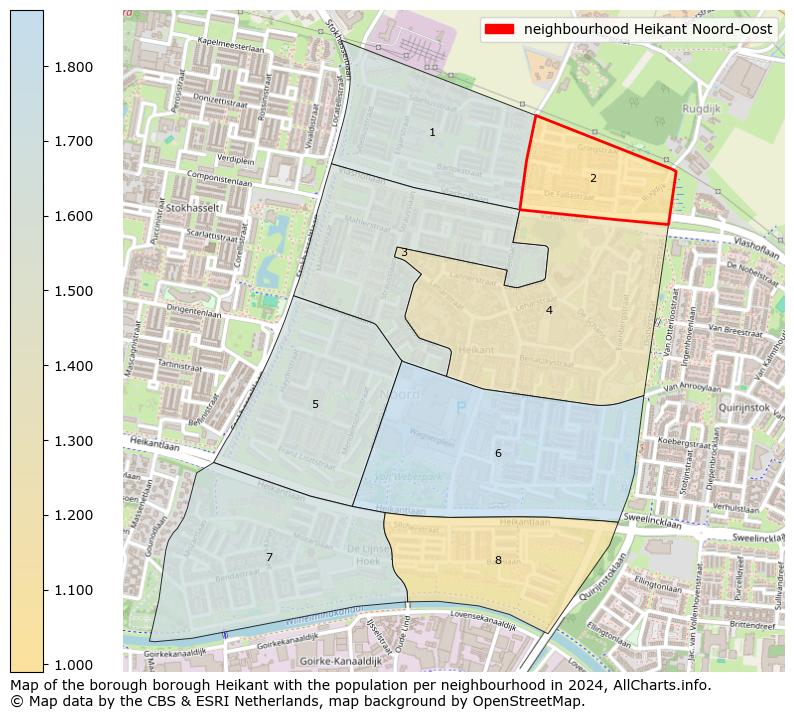 Image of the neighbourhood Heikant Noord-Oost at the map. This image is used as introduction to this page. This page shows a lot of information about the population in the neighbourhood Heikant Noord-Oost (such as the distribution by age groups of the residents, the composition of households, whether inhabitants are natives or Dutch with an immigration background, data about the houses (numbers, types, price development, use, type of property, ...) and more (car ownership, energy consumption, ...) based on open data from the Dutch Central Bureau of Statistics and various other sources!