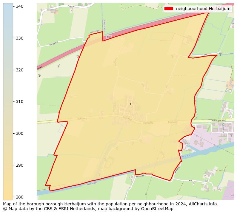 Image of the neighbourhood Herbaijum at the map. This image is used as introduction to this page. This page shows a lot of information about the population in the neighbourhood Herbaijum (such as the distribution by age groups of the residents, the composition of households, whether inhabitants are natives or Dutch with an immigration background, data about the houses (numbers, types, price development, use, type of property, ...) and more (car ownership, energy consumption, ...) based on open data from the Dutch Central Bureau of Statistics and various other sources!