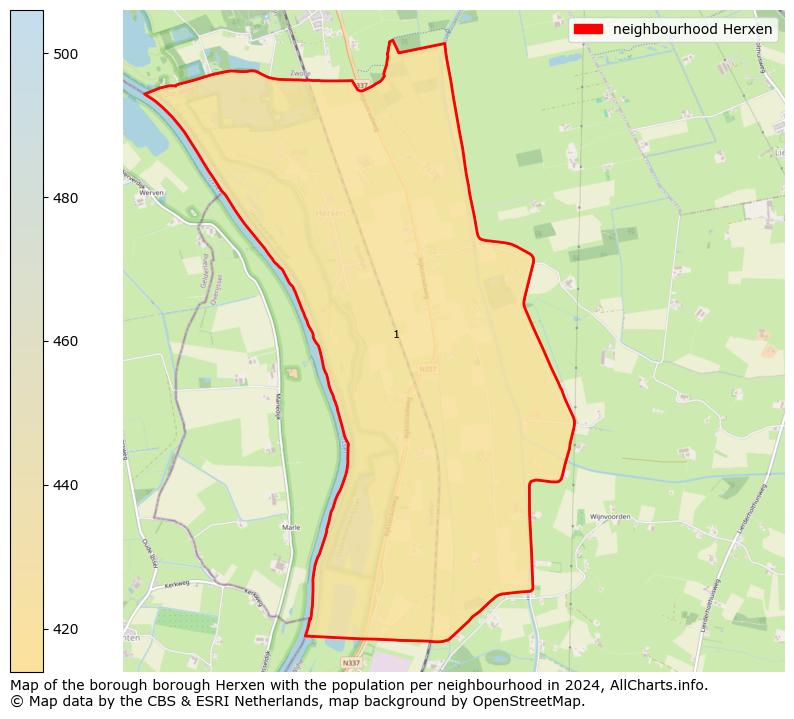 Image of the neighbourhood Herxen at the map. This image is used as introduction to this page. This page shows a lot of information about the population in the neighbourhood Herxen (such as the distribution by age groups of the residents, the composition of households, whether inhabitants are natives or Dutch with an immigration background, data about the houses (numbers, types, price development, use, type of property, ...) and more (car ownership, energy consumption, ...) based on open data from the Dutch Central Bureau of Statistics and various other sources!