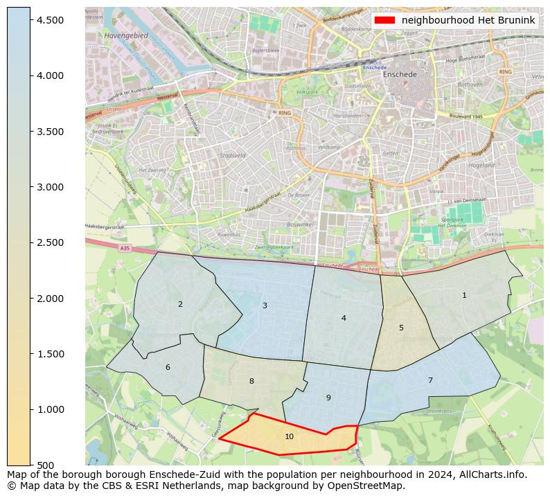 Image of the neighbourhood Het Brunink at the map. This image is used as introduction to this page. This page shows a lot of information about the population in the neighbourhood Het Brunink (such as the distribution by age groups of the residents, the composition of households, whether inhabitants are natives or Dutch with an immigration background, data about the houses (numbers, types, price development, use, type of property, ...) and more (car ownership, energy consumption, ...) based on open data from the Dutch Central Bureau of Statistics and various other sources!