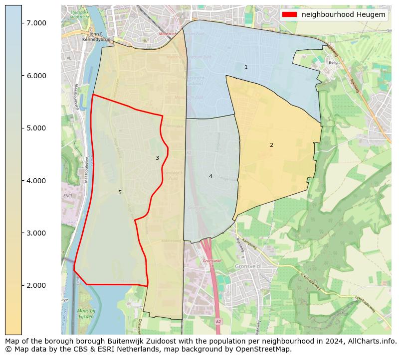 Image of the neighbourhood Heugem at the map. This image is used as introduction to this page. This page shows a lot of information about the population in the neighbourhood Heugem (such as the distribution by age groups of the residents, the composition of households, whether inhabitants are natives or Dutch with an immigration background, data about the houses (numbers, types, price development, use, type of property, ...) and more (car ownership, energy consumption, ...) based on open data from the Dutch Central Bureau of Statistics and various other sources!