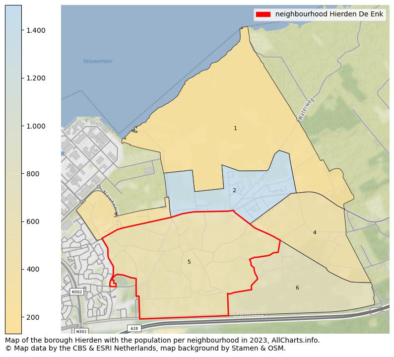 Map of the borough Hierden with the population per neighbourhood in 2023. This page shows a lot of information about residents (such as the distribution by age groups, family composition, gender, native or Dutch with an immigration background, ...), homes (numbers, types, price development, use, type of property, ...) and more (car ownership, energy consumption, ...) based on open data from the Dutch Central Bureau of Statistics and various other sources!