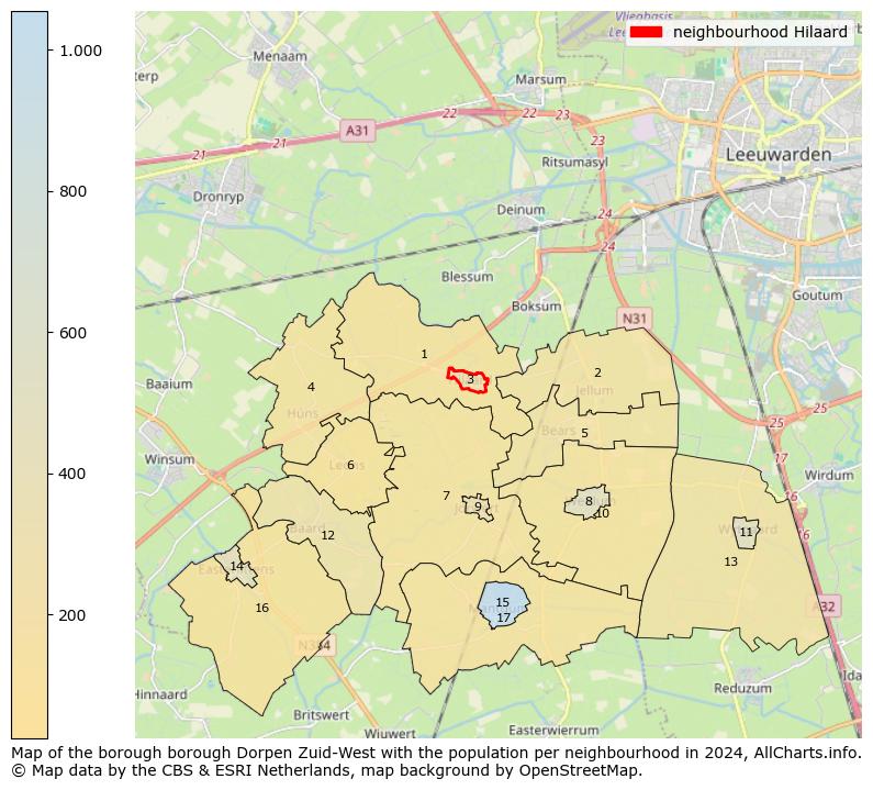 Image of the neighbourhood Hilaard at the map. This image is used as introduction to this page. This page shows a lot of information about the population in the neighbourhood Hilaard (such as the distribution by age groups of the residents, the composition of households, whether inhabitants are natives or Dutch with an immigration background, data about the houses (numbers, types, price development, use, type of property, ...) and more (car ownership, energy consumption, ...) based on open data from the Dutch Central Bureau of Statistics and various other sources!