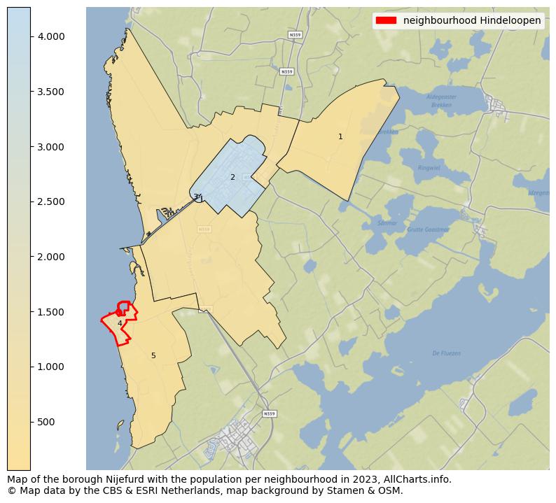 Map of the borough Nijefurd with the population per neighbourhood in 2023. This page shows a lot of information about residents (such as the distribution by age groups, family composition, gender, native or Dutch with an immigration background, ...), homes (numbers, types, price development, use, type of property, ...) and more (car ownership, energy consumption, ...) based on open data from the Dutch Central Bureau of Statistics and various other sources!