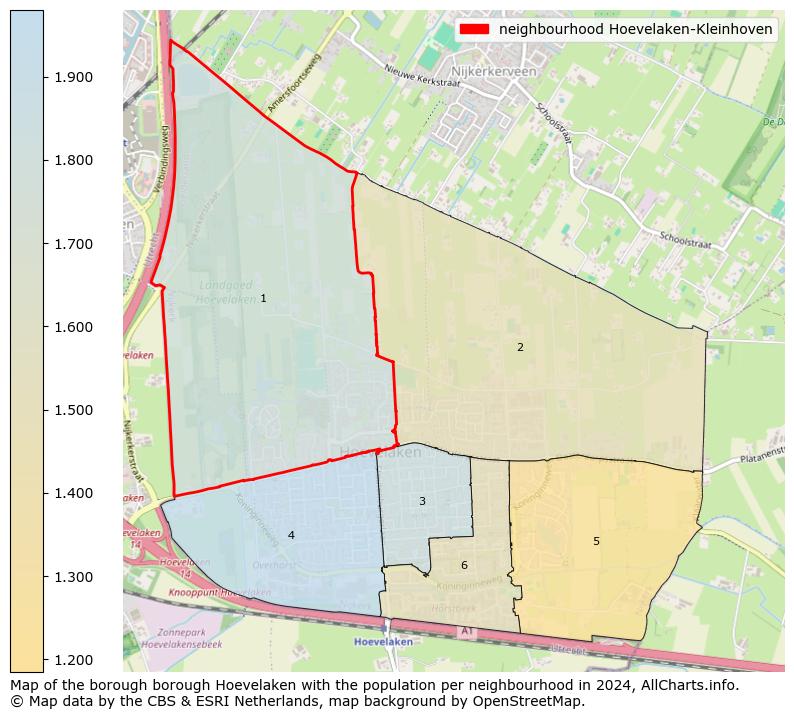 Image of the neighbourhood Hoevelaken-Kleinhoven at the map. This image is used as introduction to this page. This page shows a lot of information about the population in the neighbourhood Hoevelaken-Kleinhoven (such as the distribution by age groups of the residents, the composition of households, whether inhabitants are natives or Dutch with an immigration background, data about the houses (numbers, types, price development, use, type of property, ...) and more (car ownership, energy consumption, ...) based on open data from the Dutch Central Bureau of Statistics and various other sources!