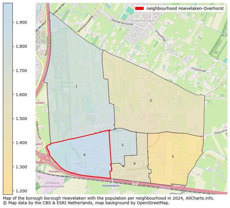 Image of the neighbourhood Hoevelaken-Overhorst at the map. This image is used as introduction to this page. This page shows a lot of information about the population in the neighbourhood Hoevelaken-Overhorst (such as the distribution by age groups of the residents, the composition of households, whether inhabitants are natives or Dutch with an immigration background, data about the houses (numbers, types, price development, use, type of property, ...) and more (car ownership, energy consumption, ...) based on open data from the Dutch Central Bureau of Statistics and various other sources!