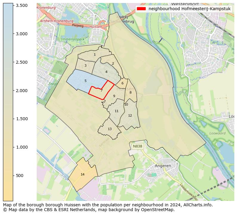 Image of the neighbourhood Hofmeesterij-Kampstuk at the map. This image is used as introduction to this page. This page shows a lot of information about the population in the neighbourhood Hofmeesterij-Kampstuk (such as the distribution by age groups of the residents, the composition of households, whether inhabitants are natives or Dutch with an immigration background, data about the houses (numbers, types, price development, use, type of property, ...) and more (car ownership, energy consumption, ...) based on open data from the Dutch Central Bureau of Statistics and various other sources!