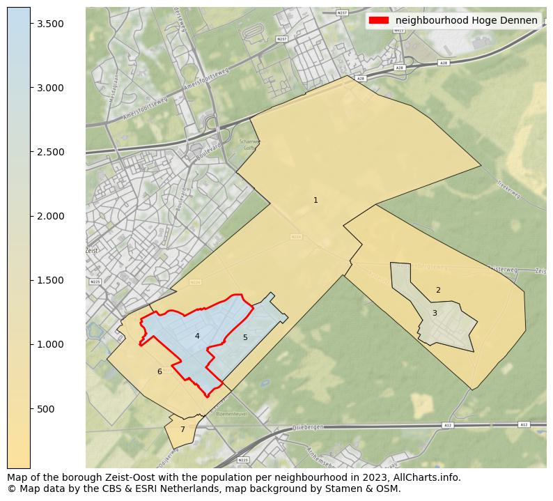 Map of the borough Zeist-Oost with the population per neighbourhood in 2023. This page shows a lot of information about residents (such as the distribution by age groups, family composition, gender, native or Dutch with an immigration background, ...), homes (numbers, types, price development, use, type of property, ...) and more (car ownership, energy consumption, ...) based on open data from the Dutch Central Bureau of Statistics and various other sources!