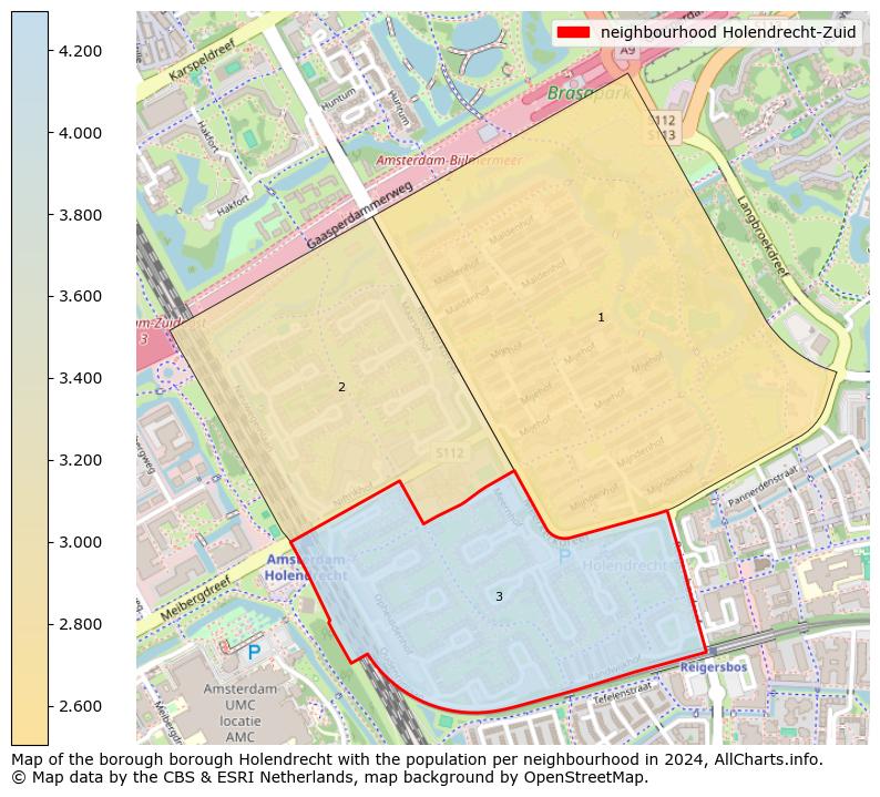 Image of the neighbourhood Holendrecht-Zuid at the map. This image is used as introduction to this page. This page shows a lot of information about the population in the neighbourhood Holendrecht-Zuid (such as the distribution by age groups of the residents, the composition of households, whether inhabitants are natives or Dutch with an immigration background, data about the houses (numbers, types, price development, use, type of property, ...) and more (car ownership, energy consumption, ...) based on open data from the Dutch Central Bureau of Statistics and various other sources!