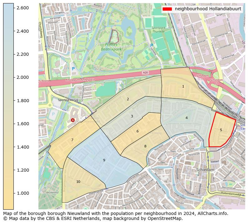 Image of the neighbourhood Hollandiabuurt at the map. This image is used as introduction to this page. This page shows a lot of information about the population in the neighbourhood Hollandiabuurt (such as the distribution by age groups of the residents, the composition of households, whether inhabitants are natives or Dutch with an immigration background, data about the houses (numbers, types, price development, use, type of property, ...) and more (car ownership, energy consumption, ...) based on open data from the Dutch Central Bureau of Statistics and various other sources!