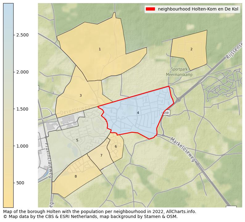 Map of the borough Holten with the population per neighbourhood in 2022. This page shows a lot of information about residents (such as the distribution by age groups, family composition, gender, native or Dutch with an immigration background, ...), homes (numbers, types, price development, use, type of property, ...) and more (car ownership, energy consumption, ...) based on open data from the Dutch Central Bureau of Statistics and various other sources!