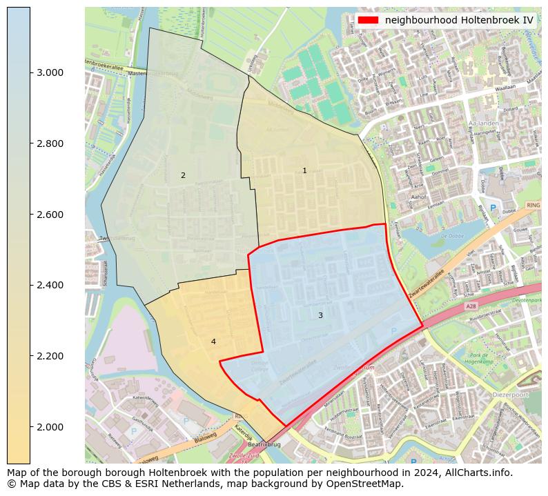 Image of the neighbourhood Holtenbroek IV at the map. This image is used as introduction to this page. This page shows a lot of information about the population in the neighbourhood Holtenbroek IV (such as the distribution by age groups of the residents, the composition of households, whether inhabitants are natives or Dutch with an immigration background, data about the houses (numbers, types, price development, use, type of property, ...) and more (car ownership, energy consumption, ...) based on open data from the Dutch Central Bureau of Statistics and various other sources!