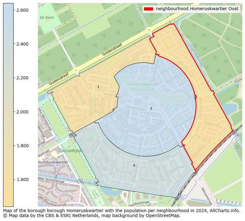 Image of the neighbourhood Homeruskwartier Oost at the map. This image is used as introduction to this page. This page shows a lot of information about the population in the neighbourhood Homeruskwartier Oost (such as the distribution by age groups of the residents, the composition of households, whether inhabitants are natives or Dutch with an immigration background, data about the houses (numbers, types, price development, use, type of property, ...) and more (car ownership, energy consumption, ...) based on open data from the Dutch Central Bureau of Statistics and various other sources!