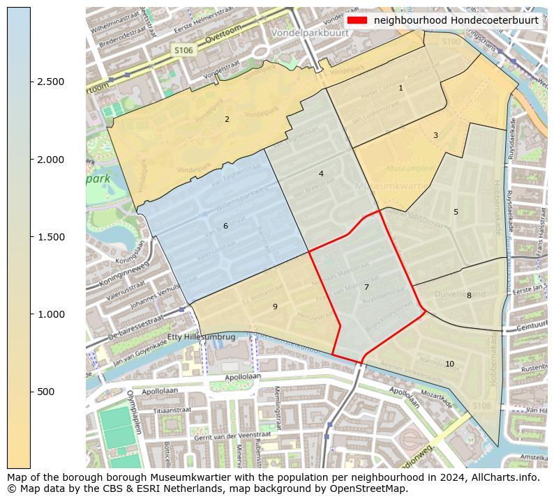 Image of the neighbourhood Hondecoeterbuurt at the map. This image is used as introduction to this page. This page shows a lot of information about the population in the neighbourhood Hondecoeterbuurt (such as the distribution by age groups of the residents, the composition of households, whether inhabitants are natives or Dutch with an immigration background, data about the houses (numbers, types, price development, use, type of property, ...) and more (car ownership, energy consumption, ...) based on open data from the Dutch Central Bureau of Statistics and various other sources!