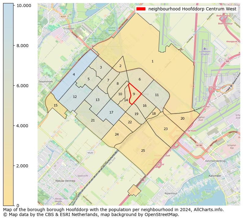 Image of the neighbourhood Hoofddorp Centrum West at the map. This image is used as introduction to this page. This page shows a lot of information about the population in the neighbourhood Hoofddorp Centrum West (such as the distribution by age groups of the residents, the composition of households, whether inhabitants are natives or Dutch with an immigration background, data about the houses (numbers, types, price development, use, type of property, ...) and more (car ownership, energy consumption, ...) based on open data from the Dutch Central Bureau of Statistics and various other sources!