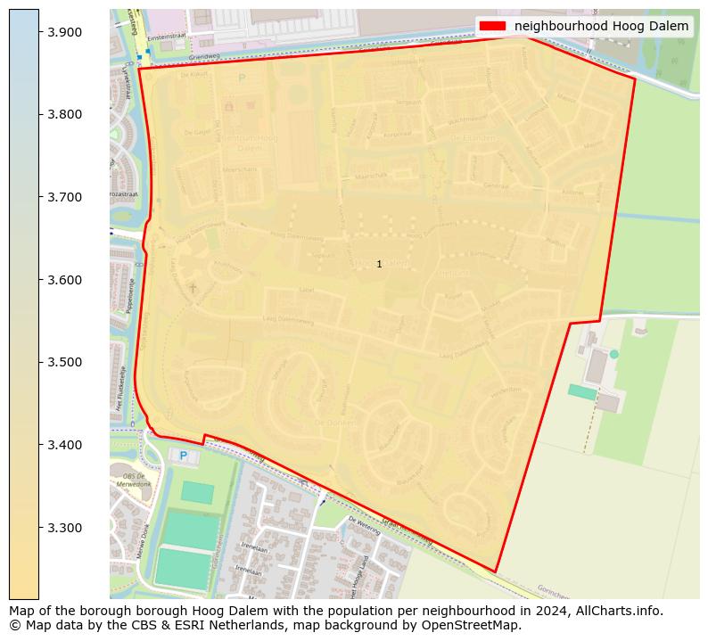 Image of the neighbourhood Hoog Dalem at the map. This image is used as introduction to this page. This page shows a lot of information about the population in the neighbourhood Hoog Dalem (such as the distribution by age groups of the residents, the composition of households, whether inhabitants are natives or Dutch with an immigration background, data about the houses (numbers, types, price development, use, type of property, ...) and more (car ownership, energy consumption, ...) based on open data from the Dutch Central Bureau of Statistics and various other sources!