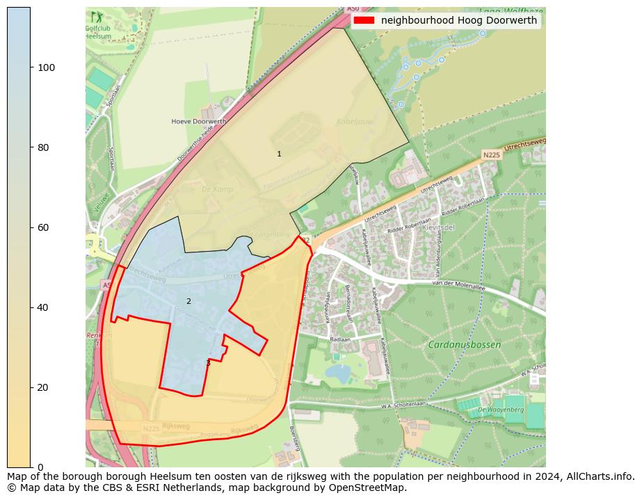 Image of the neighbourhood Hoog Doorwerth at the map. This image is used as introduction to this page. This page shows a lot of information about the population in the neighbourhood Hoog Doorwerth (such as the distribution by age groups of the residents, the composition of households, whether inhabitants are natives or Dutch with an immigration background, data about the houses (numbers, types, price development, use, type of property, ...) and more (car ownership, energy consumption, ...) based on open data from the Dutch Central Bureau of Statistics and various other sources!