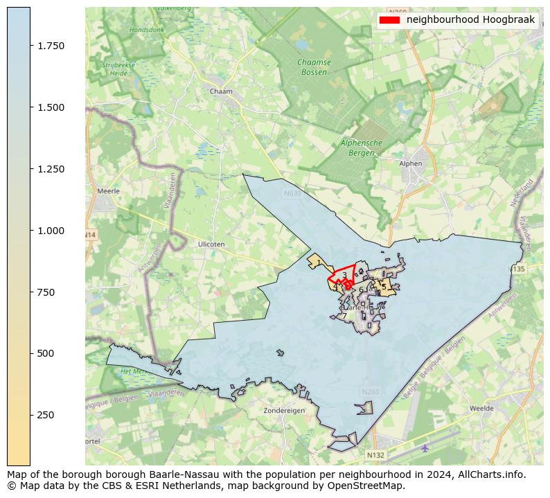 Image of the neighbourhood Hoogbraak at the map. This image is used as introduction to this page. This page shows a lot of information about the population in the neighbourhood Hoogbraak (such as the distribution by age groups of the residents, the composition of households, whether inhabitants are natives or Dutch with an immigration background, data about the houses (numbers, types, price development, use, type of property, ...) and more (car ownership, energy consumption, ...) based on open data from the Dutch Central Bureau of Statistics and various other sources!