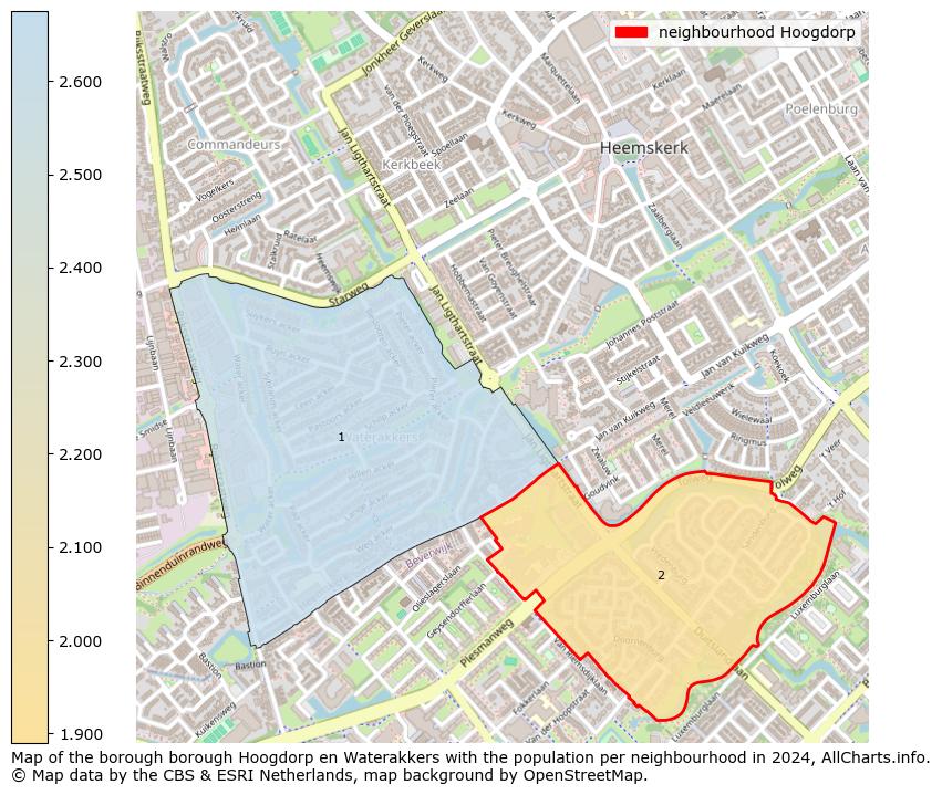 Image of the neighbourhood Hoogdorp at the map. This image is used as introduction to this page. This page shows a lot of information about the population in the neighbourhood Hoogdorp (such as the distribution by age groups of the residents, the composition of households, whether inhabitants are natives or Dutch with an immigration background, data about the houses (numbers, types, price development, use, type of property, ...) and more (car ownership, energy consumption, ...) based on open data from the Dutch Central Bureau of Statistics and various other sources!