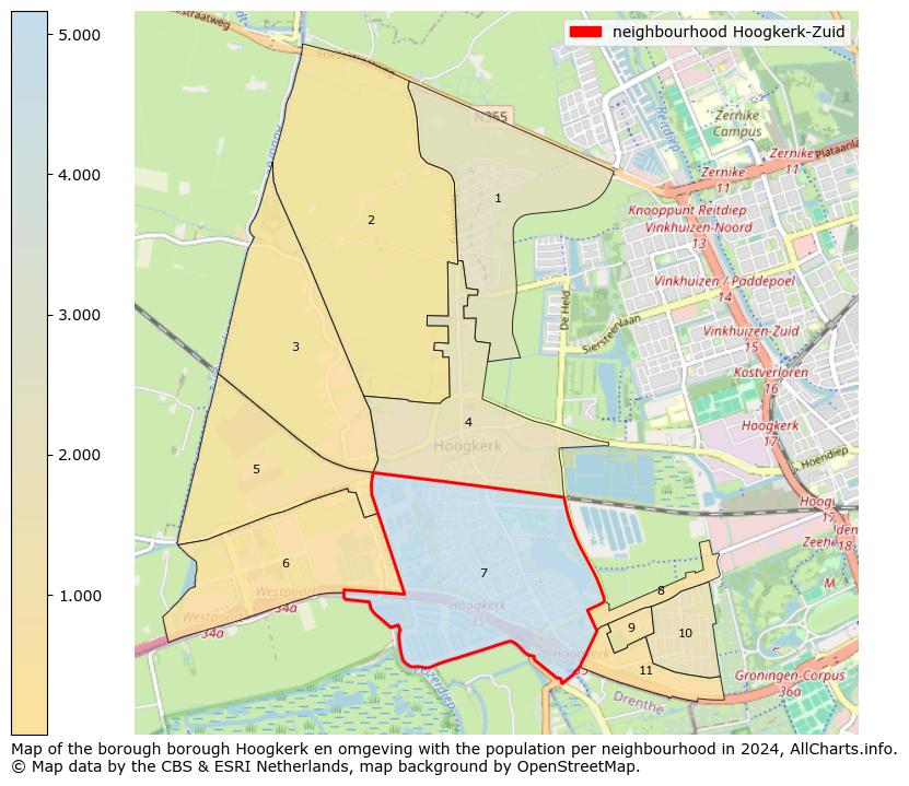 Image of the neighbourhood Hoogkerk-Zuid at the map. This image is used as introduction to this page. This page shows a lot of information about the population in the neighbourhood Hoogkerk-Zuid (such as the distribution by age groups of the residents, the composition of households, whether inhabitants are natives or Dutch with an immigration background, data about the houses (numbers, types, price development, use, type of property, ...) and more (car ownership, energy consumption, ...) based on open data from the Dutch Central Bureau of Statistics and various other sources!