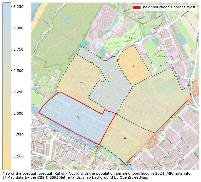 Image of the neighbourhood Hoornes-West at the map. This image is used as introduction to this page. This page shows a lot of information about the population in the neighbourhood Hoornes-West (such as the distribution by age groups of the residents, the composition of households, whether inhabitants are natives or Dutch with an immigration background, data about the houses (numbers, types, price development, use, type of property, ...) and more (car ownership, energy consumption, ...) based on open data from the Dutch Central Bureau of Statistics and various other sources!