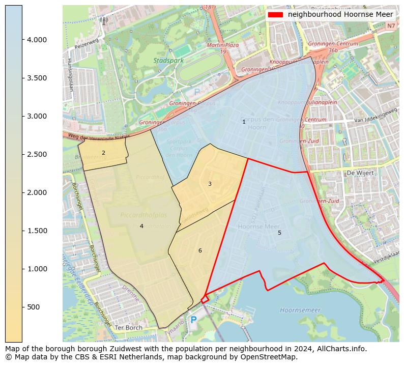 Image of the neighbourhood Hoornse Meer at the map. This image is used as introduction to this page. This page shows a lot of information about the population in the neighbourhood Hoornse Meer (such as the distribution by age groups of the residents, the composition of households, whether inhabitants are natives or Dutch with an immigration background, data about the houses (numbers, types, price development, use, type of property, ...) and more (car ownership, energy consumption, ...) based on open data from the Dutch Central Bureau of Statistics and various other sources!