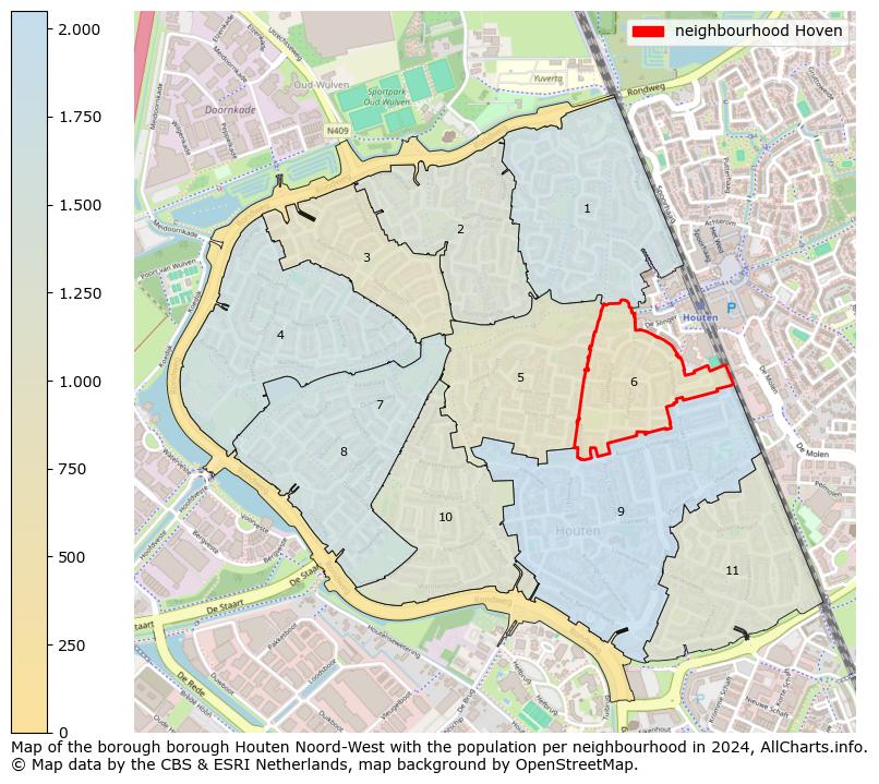 Image of the neighbourhood Hoven at the map. This image is used as introduction to this page. This page shows a lot of information about the population in the neighbourhood Hoven (such as the distribution by age groups of the residents, the composition of households, whether inhabitants are natives or Dutch with an immigration background, data about the houses (numbers, types, price development, use, type of property, ...) and more (car ownership, energy consumption, ...) based on open data from the Dutch Central Bureau of Statistics and various other sources!