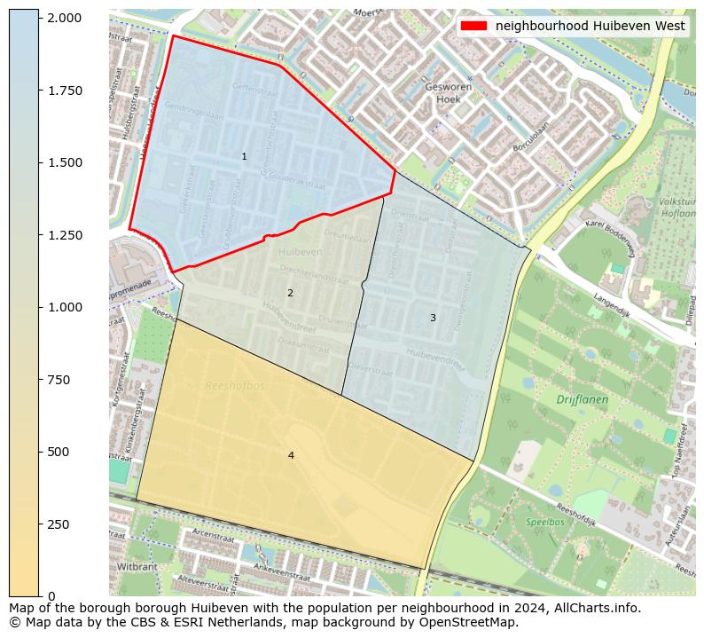 Image of the neighbourhood Huibeven West at the map. This image is used as introduction to this page. This page shows a lot of information about the population in the neighbourhood Huibeven West (such as the distribution by age groups of the residents, the composition of households, whether inhabitants are natives or Dutch with an immigration background, data about the houses (numbers, types, price development, use, type of property, ...) and more (car ownership, energy consumption, ...) based on open data from the Dutch Central Bureau of Statistics and various other sources!