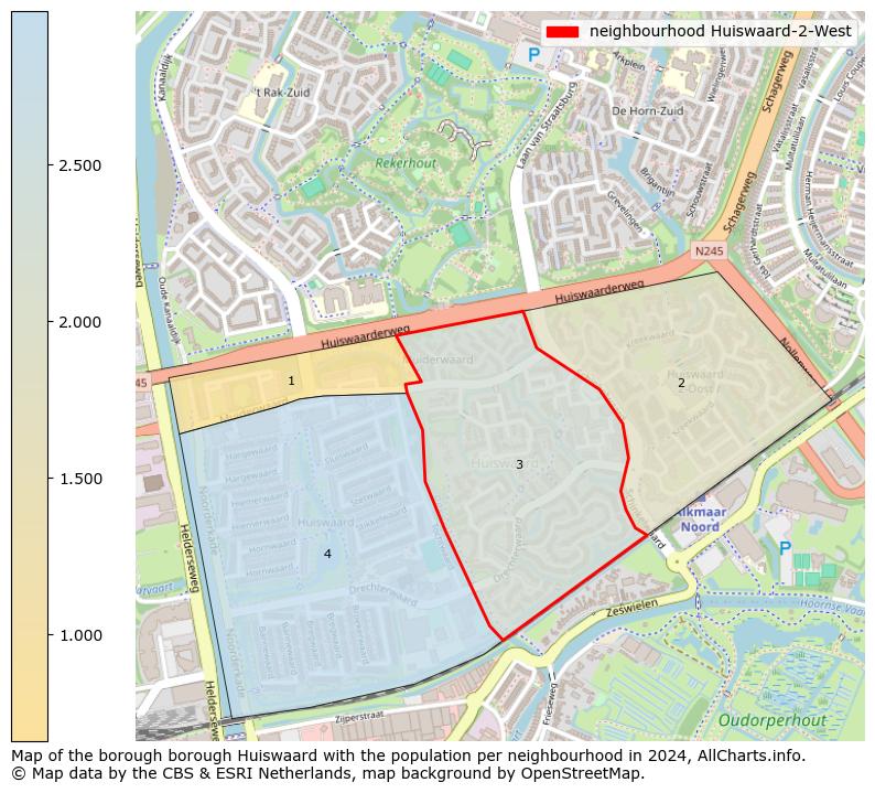 Image of the neighbourhood Huiswaard-2-West at the map. This image is used as introduction to this page. This page shows a lot of information about the population in the neighbourhood Huiswaard-2-West (such as the distribution by age groups of the residents, the composition of households, whether inhabitants are natives or Dutch with an immigration background, data about the houses (numbers, types, price development, use, type of property, ...) and more (car ownership, energy consumption, ...) based on open data from the Dutch Central Bureau of Statistics and various other sources!