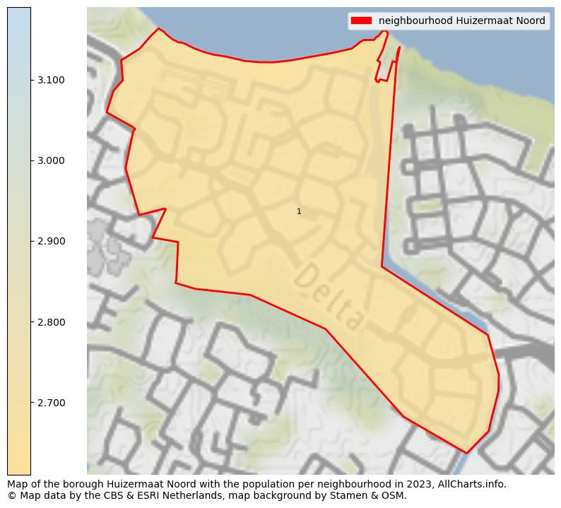 Map of the borough Huizermaat Noord with the population per neighbourhood in 2023. This page shows a lot of information about residents (such as the distribution by age groups, family composition, gender, native or Dutch with an immigration background, ...), homes (numbers, types, price development, use, type of property, ...) and more (car ownership, energy consumption, ...) based on open data from the Dutch Central Bureau of Statistics and various other sources!