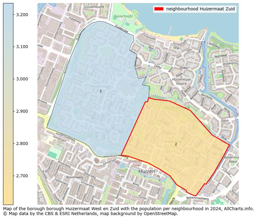 Image of the neighbourhood Huizermaat Zuid at the map. This image is used as introduction to this page. This page shows a lot of information about the population in the neighbourhood Huizermaat Zuid (such as the distribution by age groups of the residents, the composition of households, whether inhabitants are natives or Dutch with an immigration background, data about the houses (numbers, types, price development, use, type of property, ...) and more (car ownership, energy consumption, ...) based on open data from the Dutch Central Bureau of Statistics and various other sources!