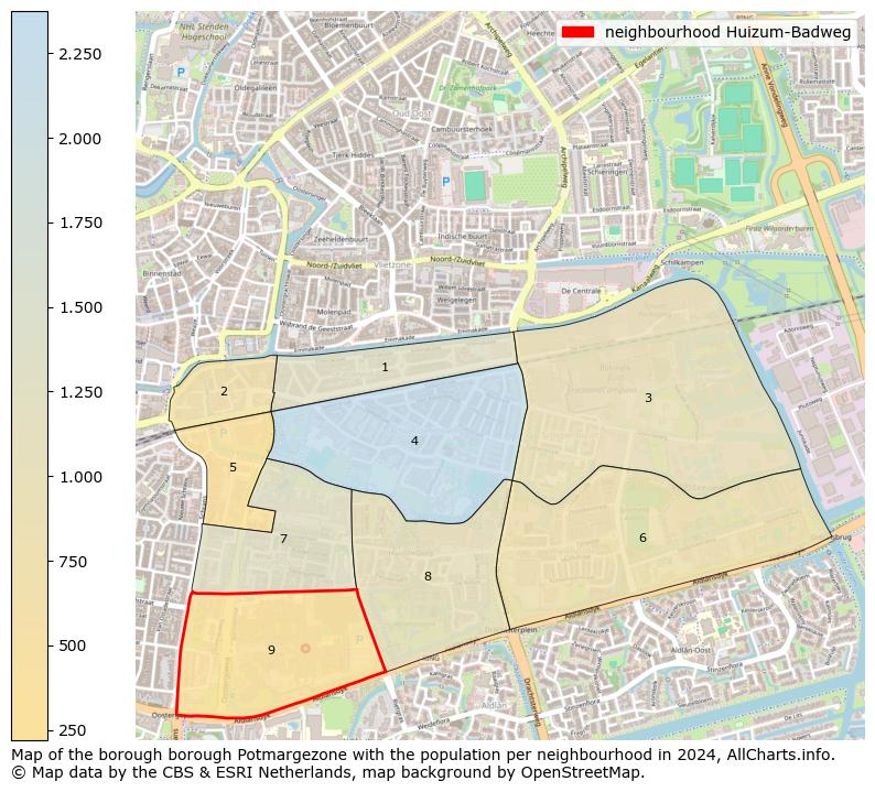 Image of the neighbourhood Huizum-Badweg at the map. This image is used as introduction to this page. This page shows a lot of information about the population in the neighbourhood Huizum-Badweg (such as the distribution by age groups of the residents, the composition of households, whether inhabitants are natives or Dutch with an immigration background, data about the houses (numbers, types, price development, use, type of property, ...) and more (car ownership, energy consumption, ...) based on open data from the Dutch Central Bureau of Statistics and various other sources!