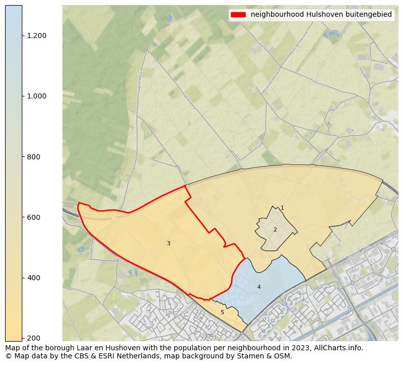 Map of the borough Laar en Hushoven with the population per neighbourhood in 2023. This page shows a lot of information about residents (such as the distribution by age groups, family composition, gender, native or Dutch with an immigration background, ...), homes (numbers, types, price development, use, type of property, ...) and more (car ownership, energy consumption, ...) based on open data from the Dutch Central Bureau of Statistics and various other sources!