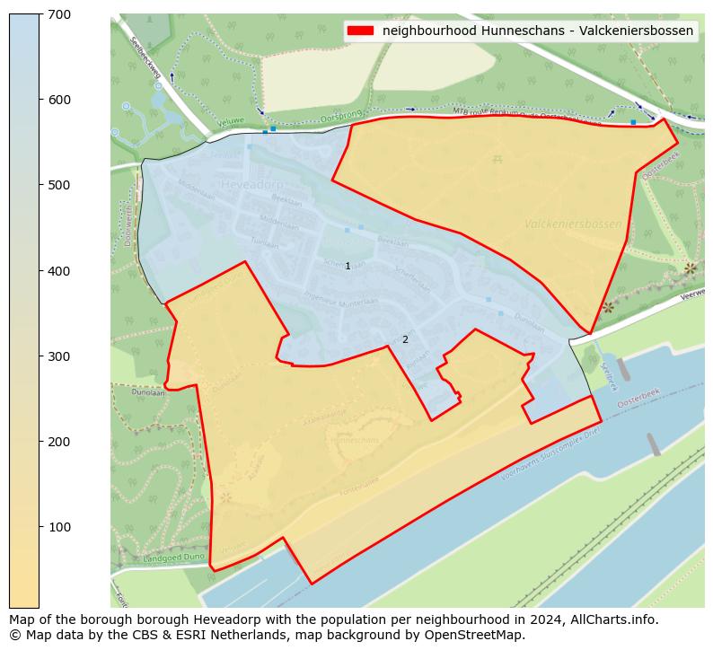 Image of the neighbourhood Hunneschans - Valckeniersbossen at the map. This image is used as introduction to this page. This page shows a lot of information about the population in the neighbourhood Hunneschans - Valckeniersbossen (such as the distribution by age groups of the residents, the composition of households, whether inhabitants are natives or Dutch with an immigration background, data about the houses (numbers, types, price development, use, type of property, ...) and more (car ownership, energy consumption, ...) based on open data from the Dutch Central Bureau of Statistics and various other sources!