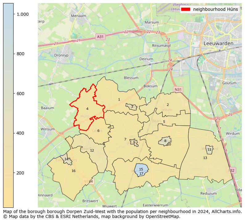 Image of the neighbourhood Húns at the map. This image is used as introduction to this page. This page shows a lot of information about the population in the neighbourhood Húns (such as the distribution by age groups of the residents, the composition of households, whether inhabitants are natives or Dutch with an immigration background, data about the houses (numbers, types, price development, use, type of property, ...) and more (car ownership, energy consumption, ...) based on open data from the Dutch Central Bureau of Statistics and various other sources!