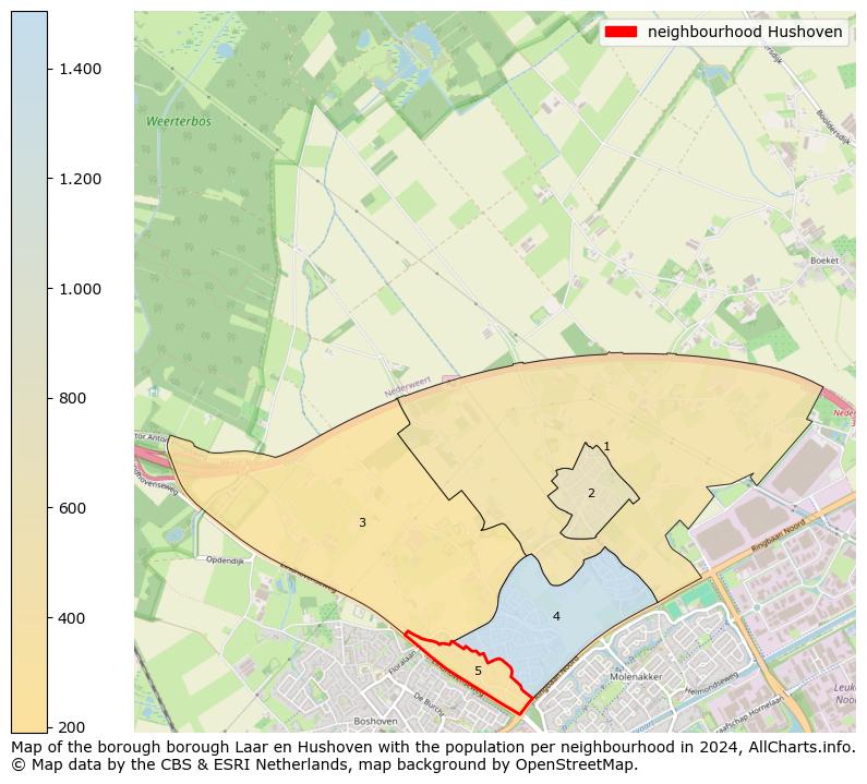 Image of the neighbourhood Hushoven at the map. This image is used as introduction to this page. This page shows a lot of information about the population in the neighbourhood Hushoven (such as the distribution by age groups of the residents, the composition of households, whether inhabitants are natives or Dutch with an immigration background, data about the houses (numbers, types, price development, use, type of property, ...) and more (car ownership, energy consumption, ...) based on open data from the Dutch Central Bureau of Statistics and various other sources!