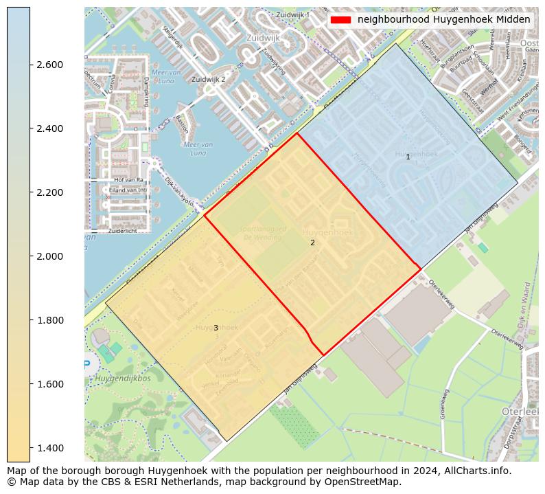 Image of the neighbourhood Huygenhoek Midden at the map. This image is used as introduction to this page. This page shows a lot of information about the population in the neighbourhood Huygenhoek Midden (such as the distribution by age groups of the residents, the composition of households, whether inhabitants are natives or Dutch with an immigration background, data about the houses (numbers, types, price development, use, type of property, ...) and more (car ownership, energy consumption, ...) based on open data from the Dutch Central Bureau of Statistics and various other sources!