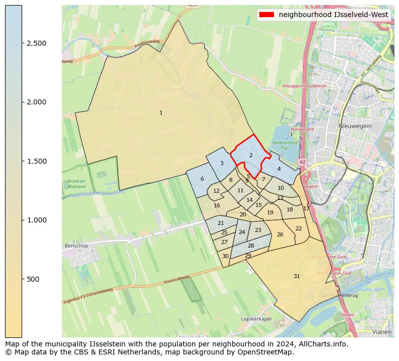 Image of the neighbourhood IJsselveld-West at the map. This image is used as introduction to this page. This page shows a lot of information about the population in the neighbourhood IJsselveld-West (such as the distribution by age groups of the residents, the composition of households, whether inhabitants are natives or Dutch with an immigration background, data about the houses (numbers, types, price development, use, type of property, ...) and more (car ownership, energy consumption, ...) based on open data from the Dutch Central Bureau of Statistics and various other sources!