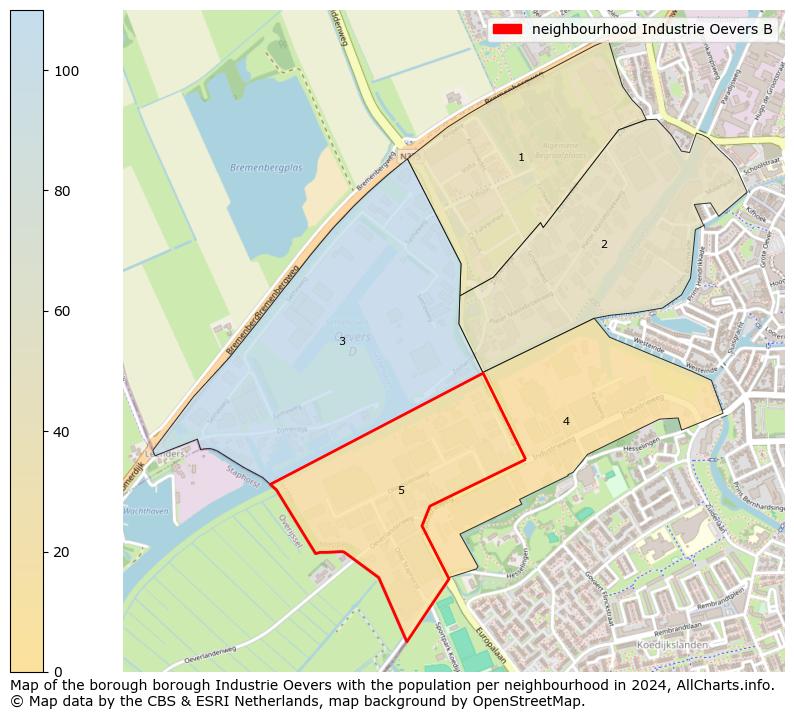 Image of the neighbourhood Industrie Oevers B at the map. This image is used as introduction to this page. This page shows a lot of information about the population in the neighbourhood Industrie Oevers B (such as the distribution by age groups of the residents, the composition of households, whether inhabitants are natives or Dutch with an immigration background, data about the houses (numbers, types, price development, use, type of property, ...) and more (car ownership, energy consumption, ...) based on open data from the Dutch Central Bureau of Statistics and various other sources!