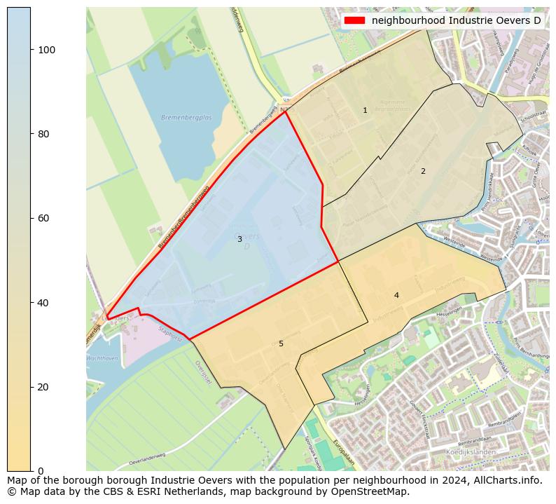 Image of the neighbourhood Industrie Oevers D at the map. This image is used as introduction to this page. This page shows a lot of information about the population in the neighbourhood Industrie Oevers D (such as the distribution by age groups of the residents, the composition of households, whether inhabitants are natives or Dutch with an immigration background, data about the houses (numbers, types, price development, use, type of property, ...) and more (car ownership, energy consumption, ...) based on open data from the Dutch Central Bureau of Statistics and various other sources!