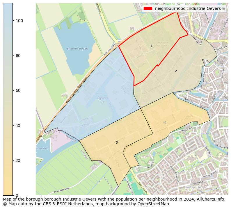 Image of the neighbourhood Industrie Oevers E at the map. This image is used as introduction to this page. This page shows a lot of information about the population in the neighbourhood Industrie Oevers E (such as the distribution by age groups of the residents, the composition of households, whether inhabitants are natives or Dutch with an immigration background, data about the houses (numbers, types, price development, use, type of property, ...) and more (car ownership, energy consumption, ...) based on open data from the Dutch Central Bureau of Statistics and various other sources!