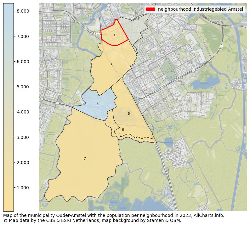 Map of the municipality Ouder-Amstel with the population per neighbourhood in 2023. This page shows a lot of information about residents (such as the distribution by age groups, family composition, gender, native or Dutch with an immigration background, ...), homes (numbers, types, price development, use, type of property, ...) and more (car ownership, energy consumption, ...) based on open data from the Dutch Central Bureau of Statistics and various other sources!