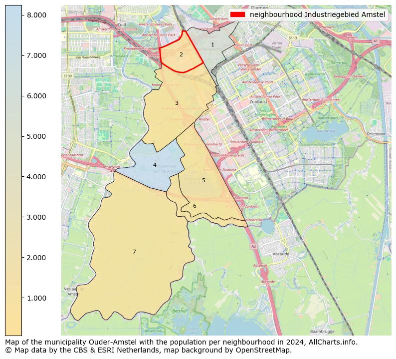 Image of the neighbourhood Industriegebied Amstel at the map. This image is used as introduction to this page. This page shows a lot of information about the population in the neighbourhood Industriegebied Amstel (such as the distribution by age groups of the residents, the composition of households, whether inhabitants are natives or Dutch with an immigration background, data about the houses (numbers, types, price development, use, type of property, ...) and more (car ownership, energy consumption, ...) based on open data from the Dutch Central Bureau of Statistics and various other sources!