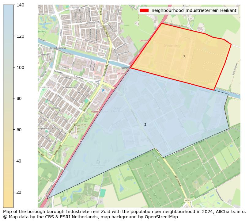 Image of the neighbourhood Industrieterrein Heikant at the map. This image is used as introduction to this page. This page shows a lot of information about the population in the neighbourhood Industrieterrein Heikant (such as the distribution by age groups of the residents, the composition of households, whether inhabitants are natives or Dutch with an immigration background, data about the houses (numbers, types, price development, use, type of property, ...) and more (car ownership, energy consumption, ...) based on open data from the Dutch Central Bureau of Statistics and various other sources!