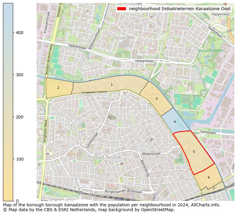 Image of the neighbourhood Industrieterrein Kanaalzone Oost at the map. This image is used as introduction to this page. This page shows a lot of information about the population in the neighbourhood Industrieterrein Kanaalzone Oost (such as the distribution by age groups of the residents, the composition of households, whether inhabitants are natives or Dutch with an immigration background, data about the houses (numbers, types, price development, use, type of property, ...) and more (car ownership, energy consumption, ...) based on open data from the Dutch Central Bureau of Statistics and various other sources!