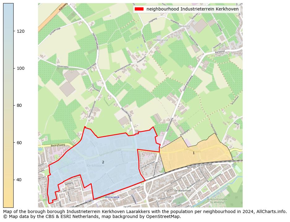 Image of the neighbourhood Industrieterrein Kerkhoven at the map. This image is used as introduction to this page. This page shows a lot of information about the population in the neighbourhood Industrieterrein Kerkhoven (such as the distribution by age groups of the residents, the composition of households, whether inhabitants are natives or Dutch with an immigration background, data about the houses (numbers, types, price development, use, type of property, ...) and more (car ownership, energy consumption, ...) based on open data from the Dutch Central Bureau of Statistics and various other sources!