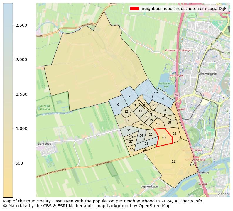 Image of the neighbourhood Industrieterrein Lage Dijk at the map. This image is used as introduction to this page. This page shows a lot of information about the population in the neighbourhood Industrieterrein Lage Dijk (such as the distribution by age groups of the residents, the composition of households, whether inhabitants are natives or Dutch with an immigration background, data about the houses (numbers, types, price development, use, type of property, ...) and more (car ownership, energy consumption, ...) based on open data from the Dutch Central Bureau of Statistics and various other sources!