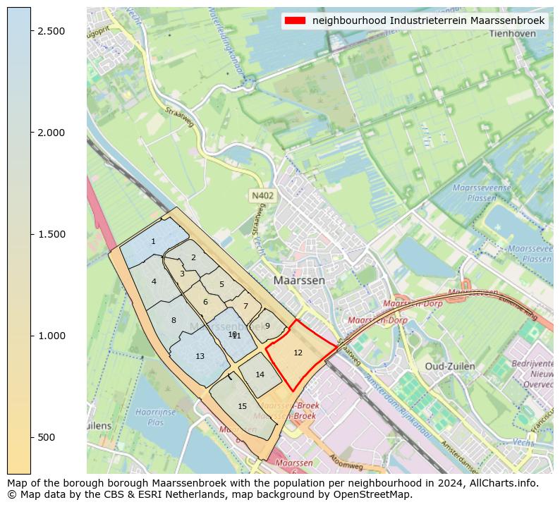 Image of the neighbourhood Industrieterrein Maarssenbroek at the map. This image is used as introduction to this page. This page shows a lot of information about the population in the neighbourhood Industrieterrein Maarssenbroek (such as the distribution by age groups of the residents, the composition of households, whether inhabitants are natives or Dutch with an immigration background, data about the houses (numbers, types, price development, use, type of property, ...) and more (car ownership, energy consumption, ...) based on open data from the Dutch Central Bureau of Statistics and various other sources!