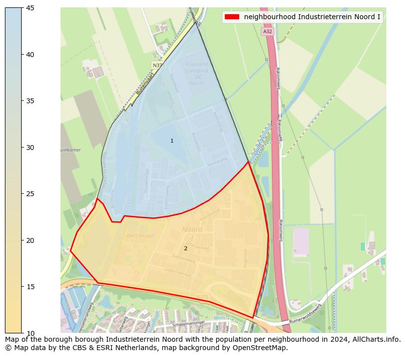 Image of the neighbourhood Industrieterrein Noord I at the map. This image is used as introduction to this page. This page shows a lot of information about the population in the neighbourhood Industrieterrein Noord I (such as the distribution by age groups of the residents, the composition of households, whether inhabitants are natives or Dutch with an immigration background, data about the houses (numbers, types, price development, use, type of property, ...) and more (car ownership, energy consumption, ...) based on open data from the Dutch Central Bureau of Statistics and various other sources!